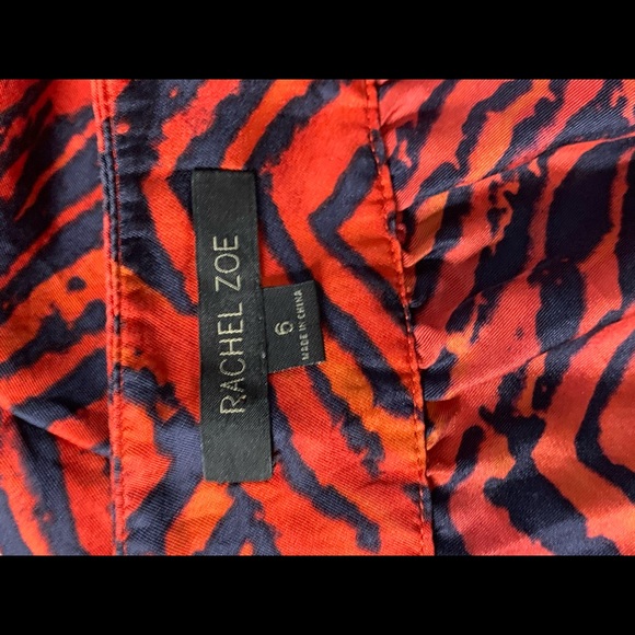 Rachel Zoe Red Blue Zebra Print Sleeveless Top 6 - Picture 4 of 4